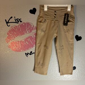 New PushUp High waisted Ripped Capri Jeggings